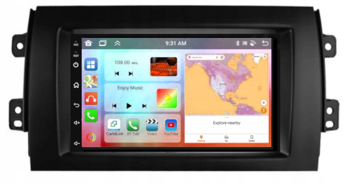 Rádio Navigácia Android Carplay Gps Android Fiat Sedici 2006-2013 4GB 64GB