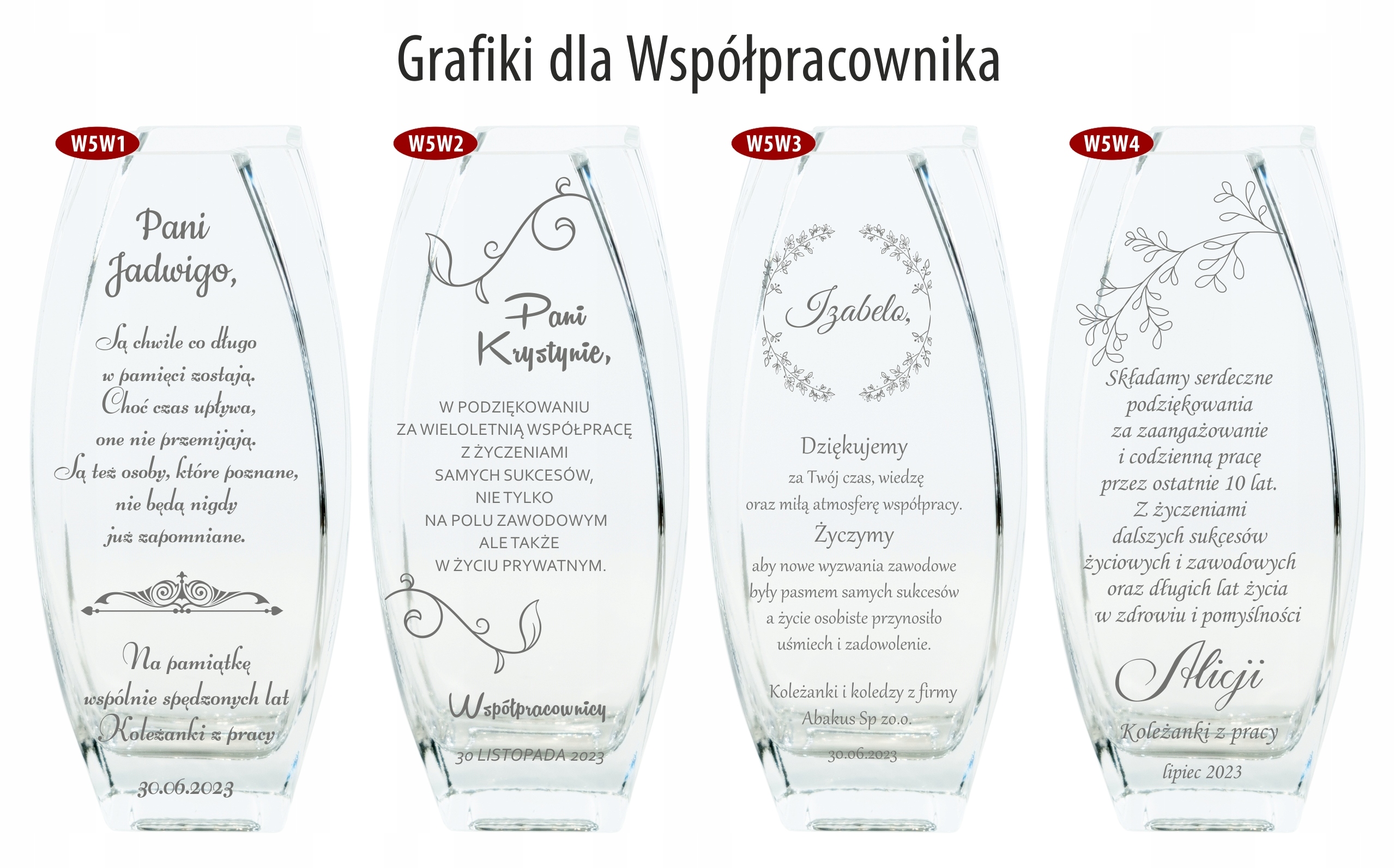 Wazon z GRAWEREM 32cm URODZINY JUBILEUSZ ROCZNICA imieniny ŚLUB Materiał szkło