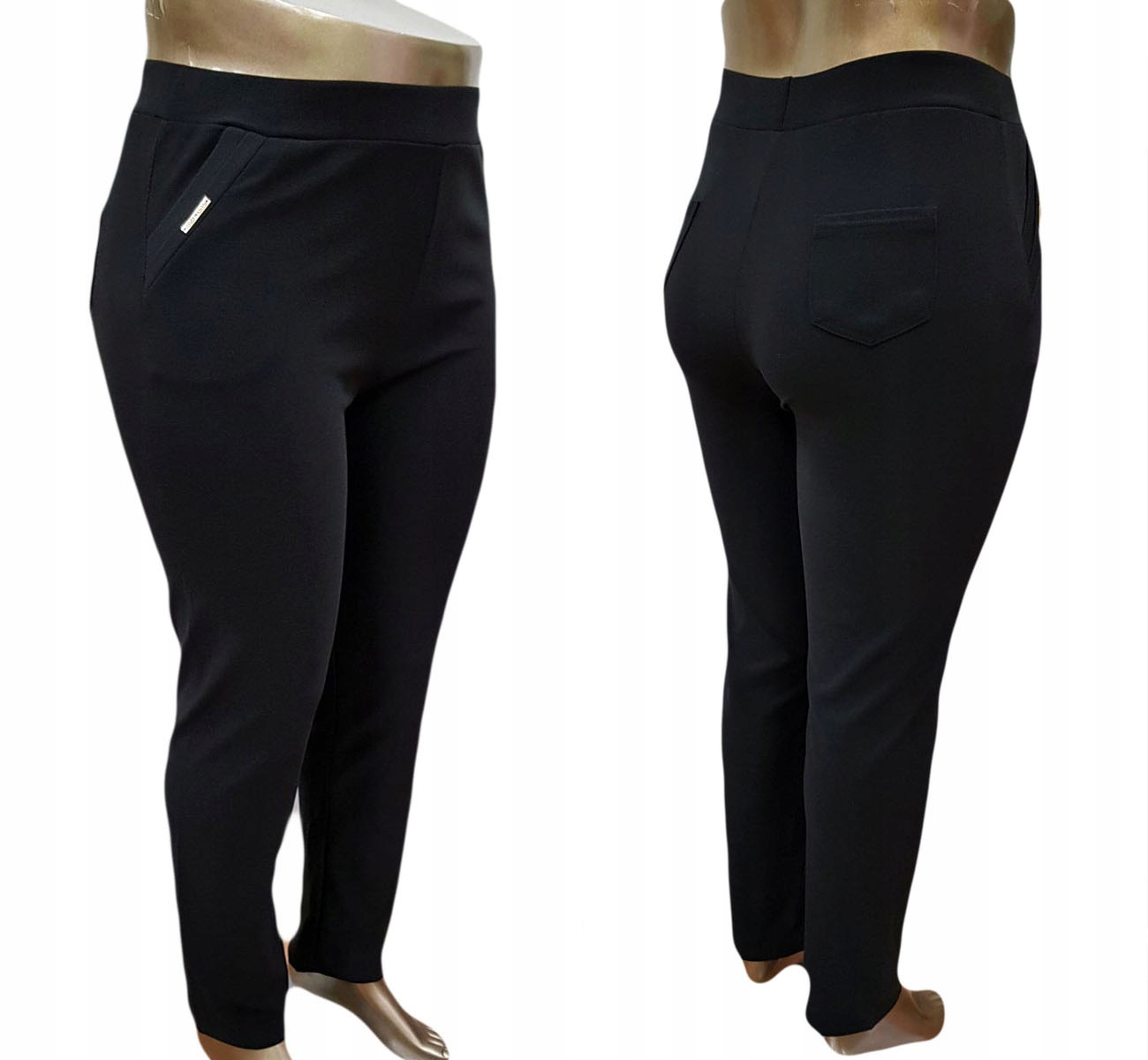 Klasyczne Spodnie DAMSKIE z WYSOKIM STANEM 56/58 Cechy dodatkowe brak