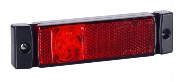 LAMPA OBRYSOWA Z ODBLASKIEM CZERWONA NACZEPA TIR Strona zabudowy tylne lewe tylne prawe