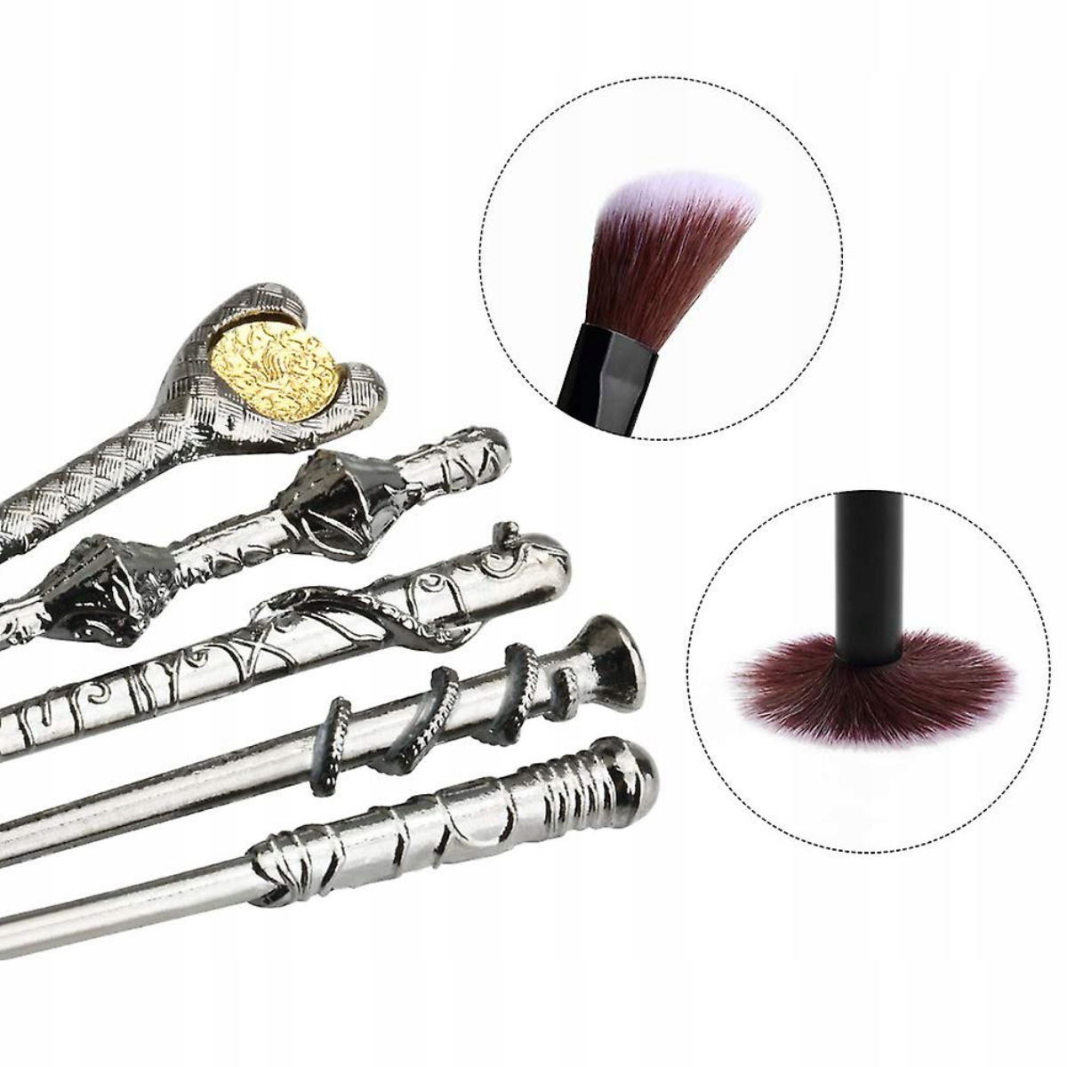 ZESTAW PĘDZLI DO MAKIJAŻU HARRY POTTER SREBRNE + POKROWIEC Kod producenta A007-02