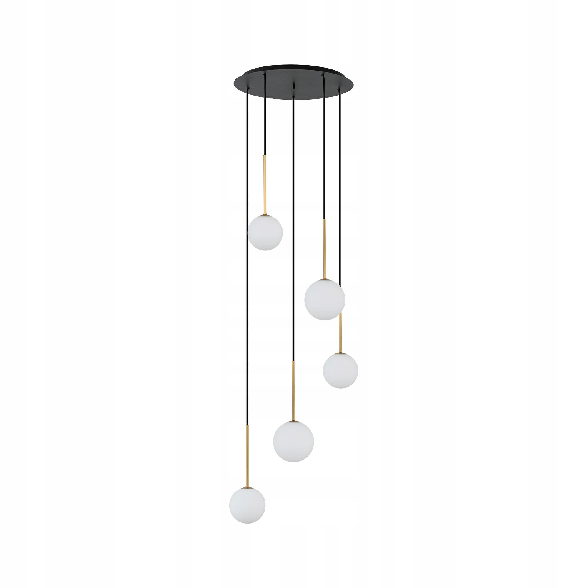 Závesná lampa Karo s guľovými tienidlami 5xG9 do izby