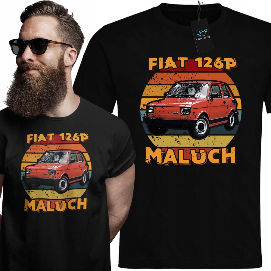 

Koszulka Męska Maluch Mały Fiat 126p Prl Moto XXL