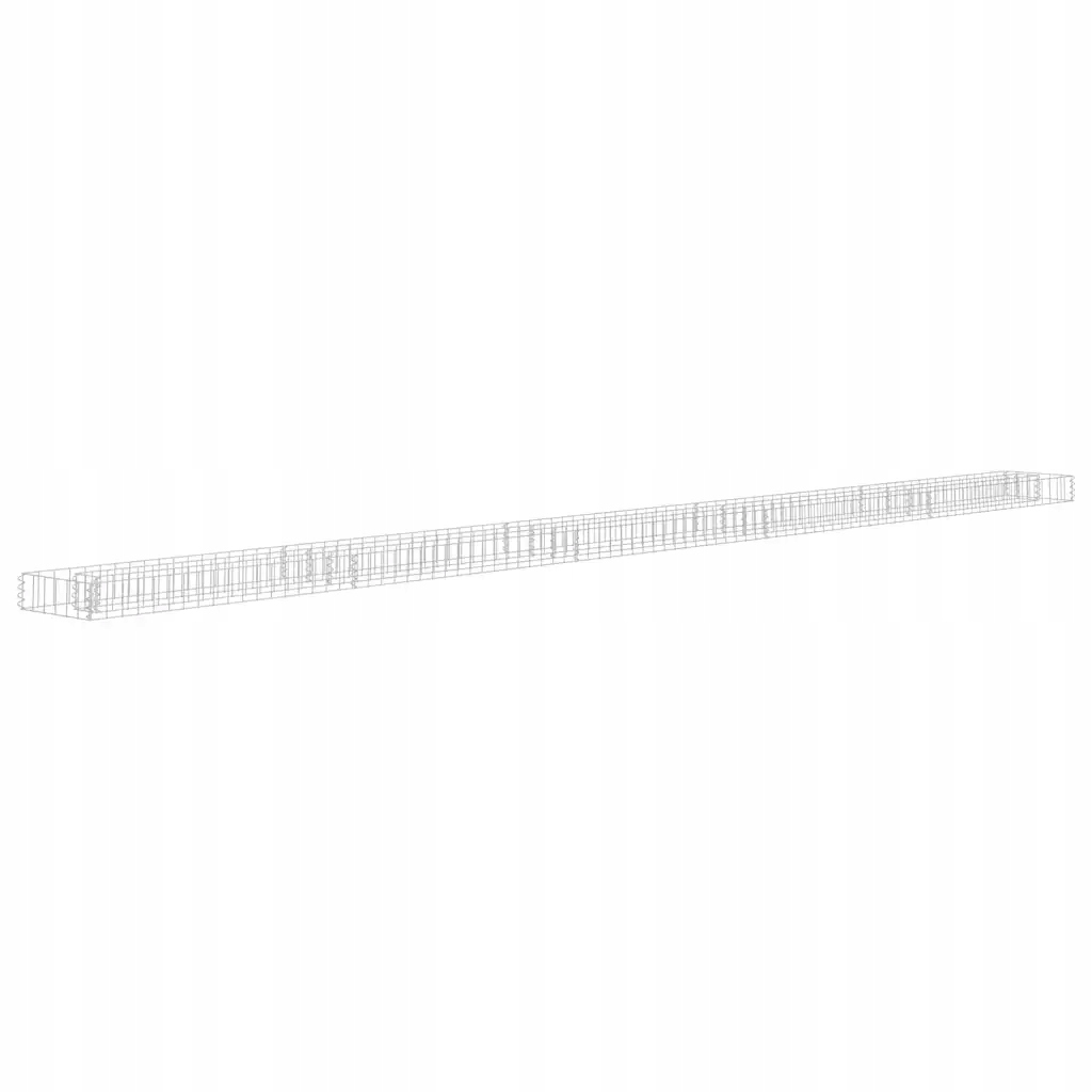 Gabionový květináč Vyvýšený, Ocel galvanizovaná, 450 x 30 x 10 cm, stříbrný