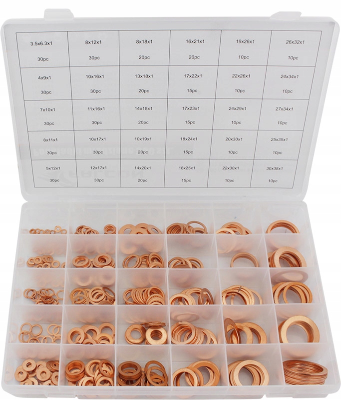 Měděné podložky 580 ks