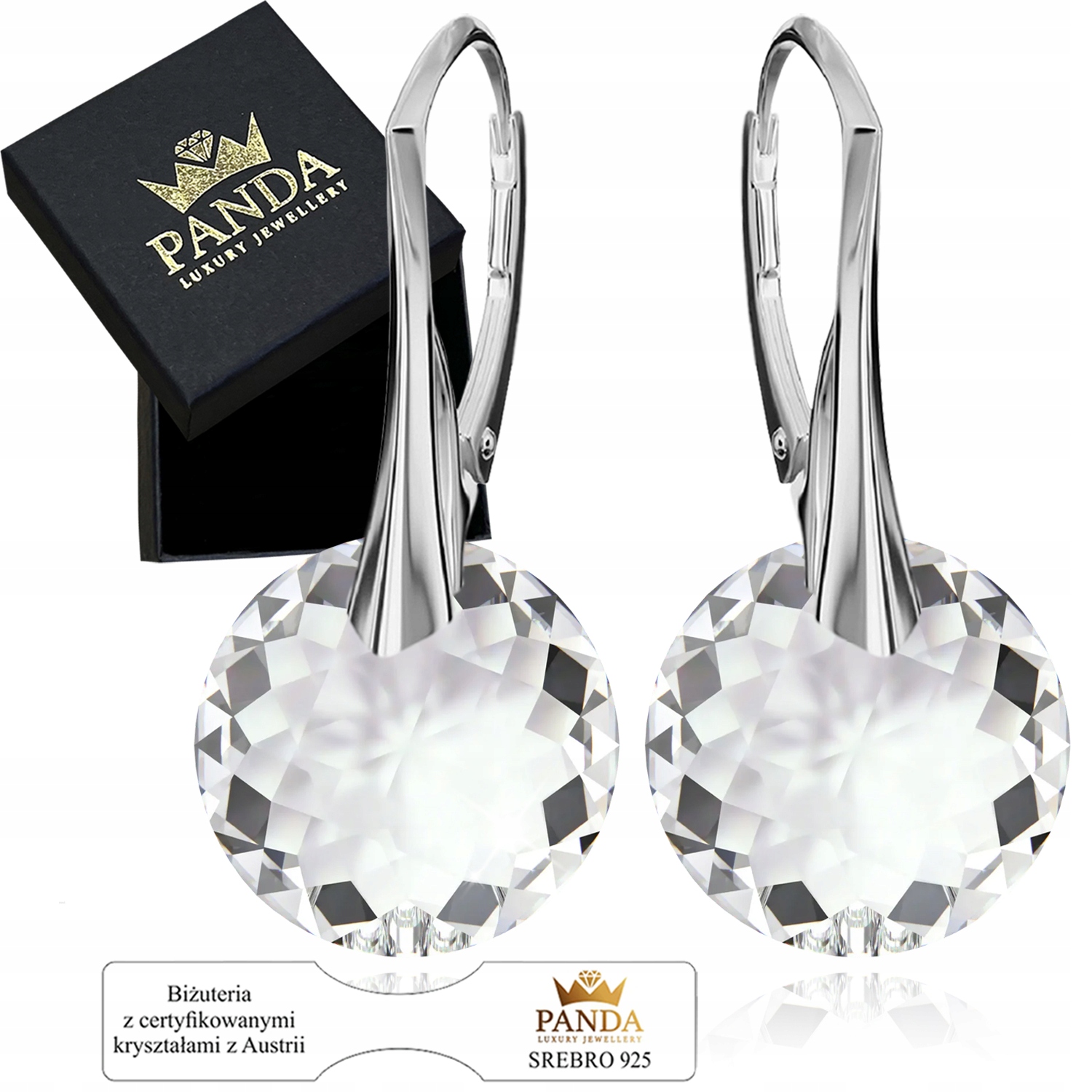 Stříbrné Náušnice Dámské Kolečka Krystaly Svatební 925 Dárek pro manželku maminky