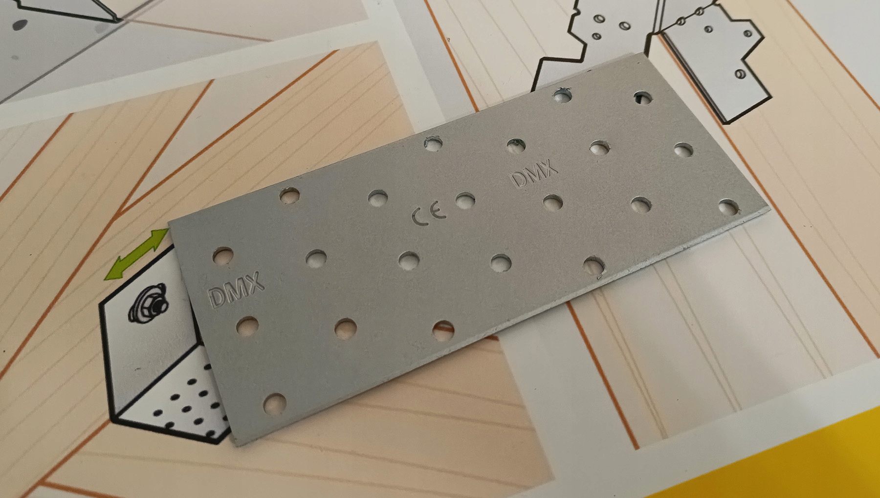 PŁYTKA PERFOROWANA PŁASKOWNIK ŁĄCZNIK CIESIELSKI BLACHA 60x140x2,0MM Grubość ścianki 2 mm