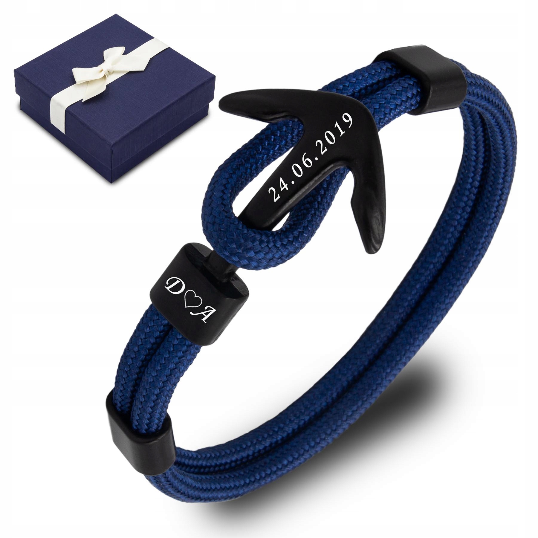 

Bransoletka męska Kotwica Anchor z Grawerem granat