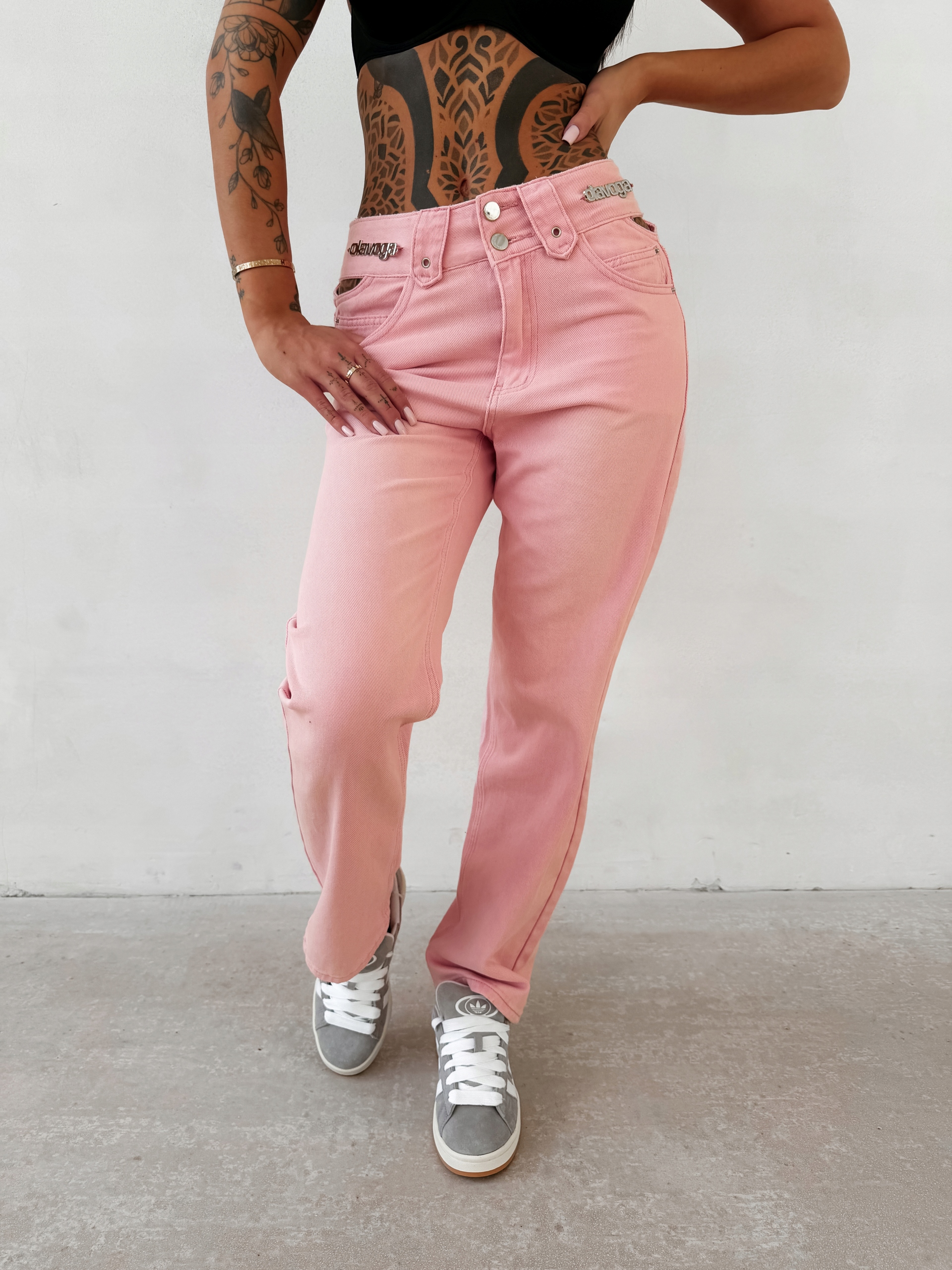Dámské Džínové Kalhoty Eredu Olavoga Pudrová Růžová S