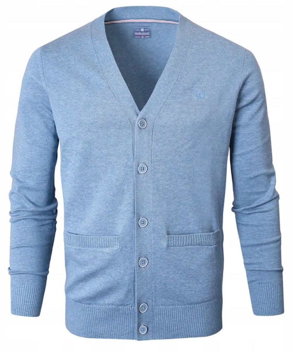 Bavlněný pánský svetr, rozepínací (Kardigan) -Pako Jeans modrý M