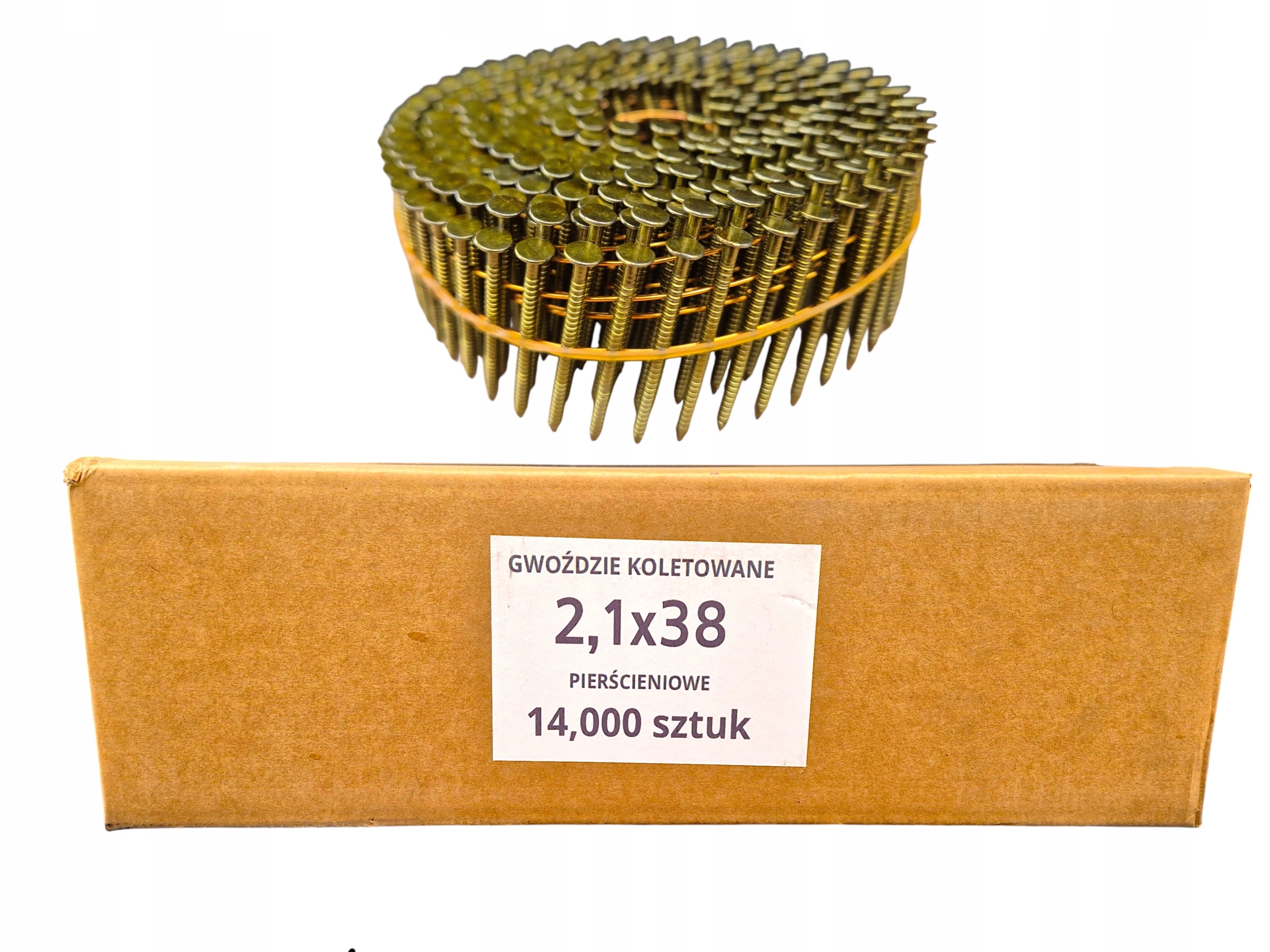 Koletované hřebíky, spojované drátem 2,1 x 38 mm – 14 000 ks