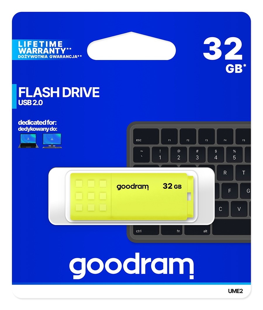 Pendrive 32GB GOODRAM USB 2.0 UME2 ŻÓŁTY