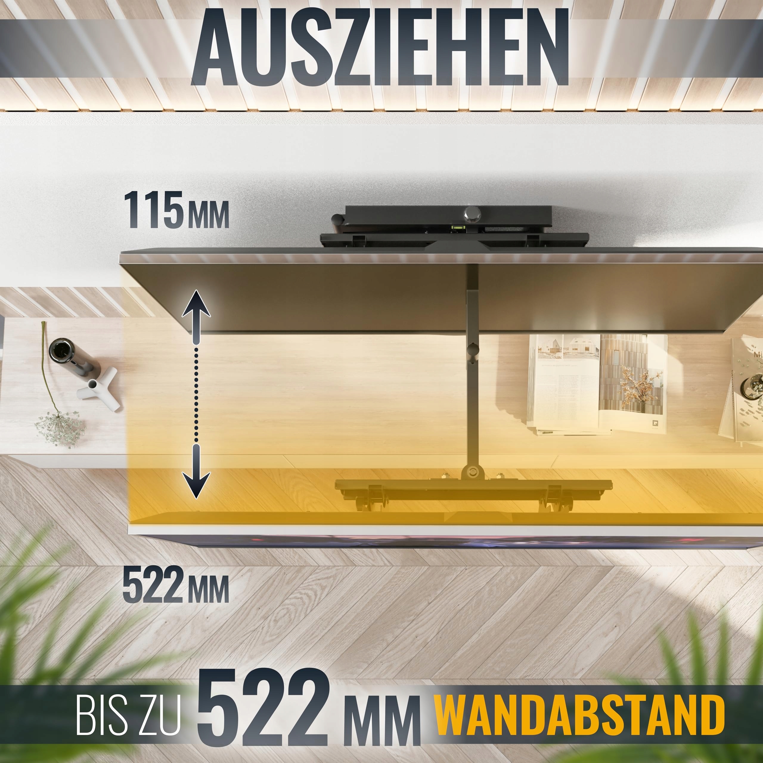 RICOO Uchwyt TV Ścienny Obrotowy 31-65 Cal 95 Kg VESA 400x400 — miniatura 6