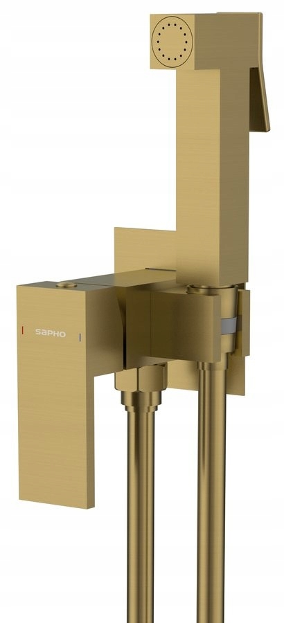 Cubemix podomietková bidetová batéria so Stop spŕškou, hranatá, zlato mat (C