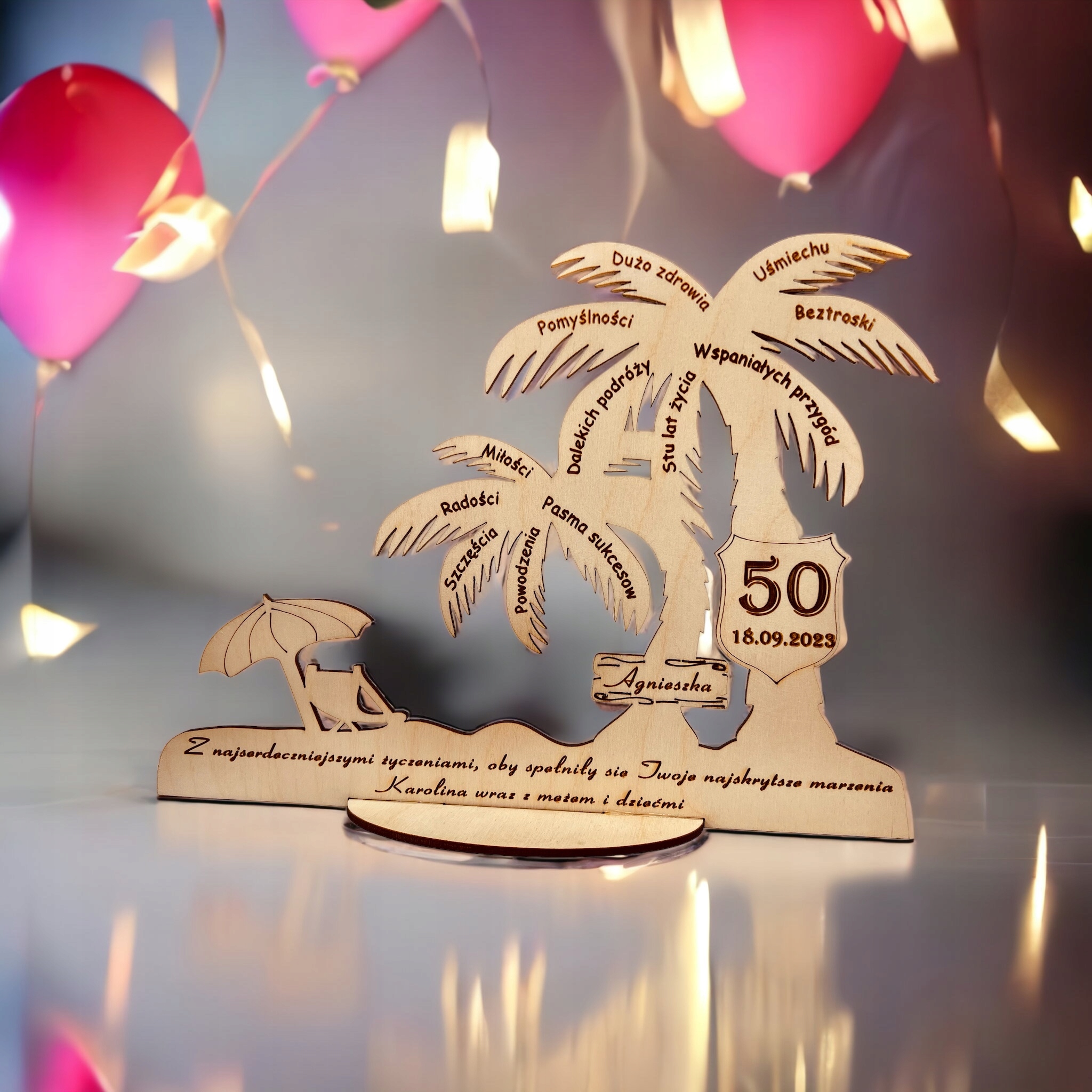 dárek k 18-99. narozeninám pro ženu chlapa palma