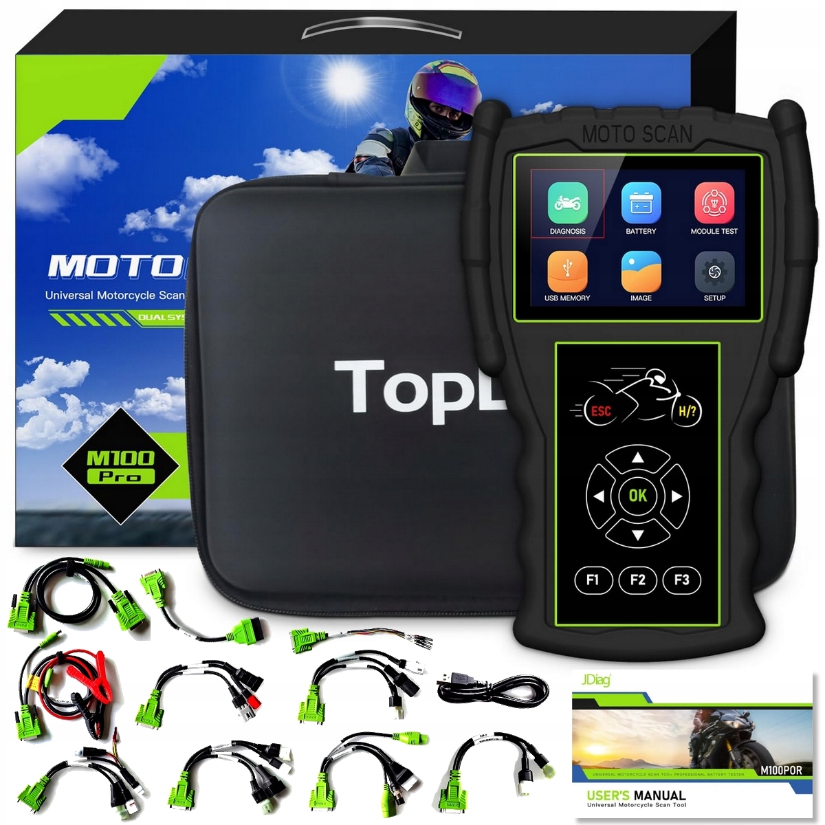 Interfejs Skaner Diagnostyczny OBD2 Do Motocykli 34 Marki Adaptery Polski