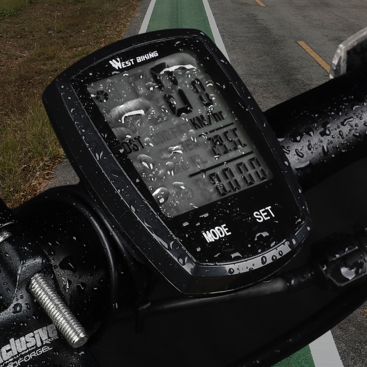 LICZNIK BEZPREWODOWY ROWEROWY na rower TERMOMETR TRYB NOCNY PODŚWIETLANY Model KOMP-YS-589