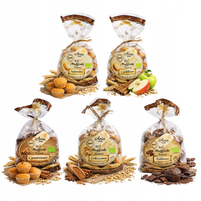 Levně Ania Bio Muffiny Babuni Bábovky 200g 5 příchutí svačinka do snídaňové svačiny