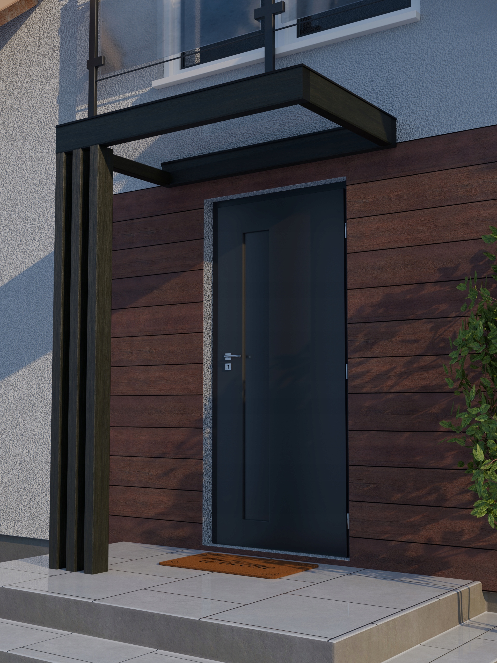 Zadaszenie nad drzwi wejściowe LIGHT PRACUJEMYWDREWNIE 200cm Długość 200 cm