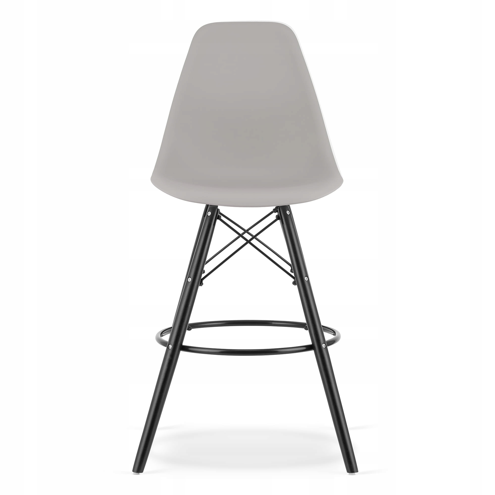 HOKER KRZESŁO BAROWE DREWNIANE NOGI SZARY Marka inna