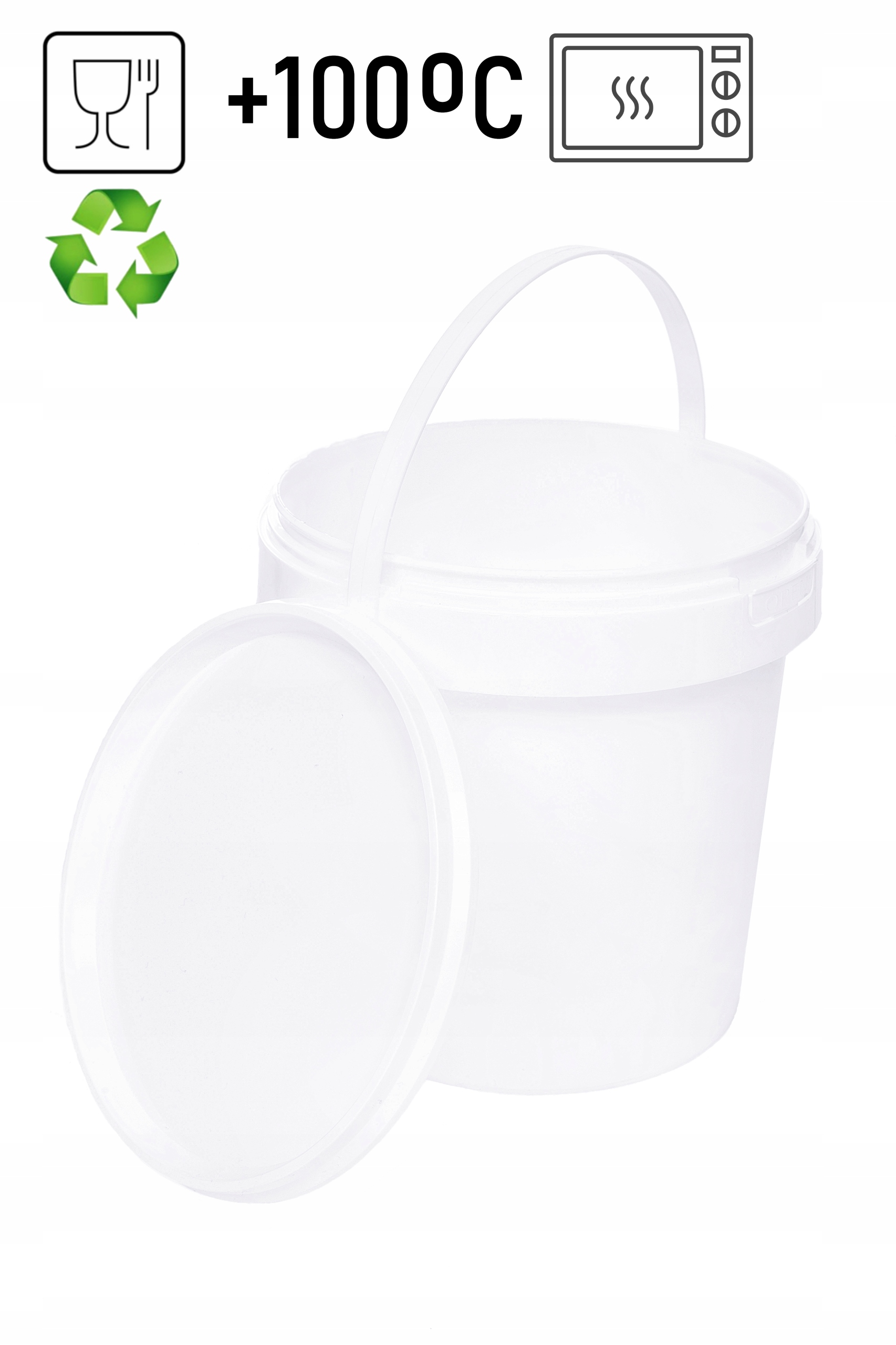 

Wiadro plastikowe 1 Litr Białe na Żywność!