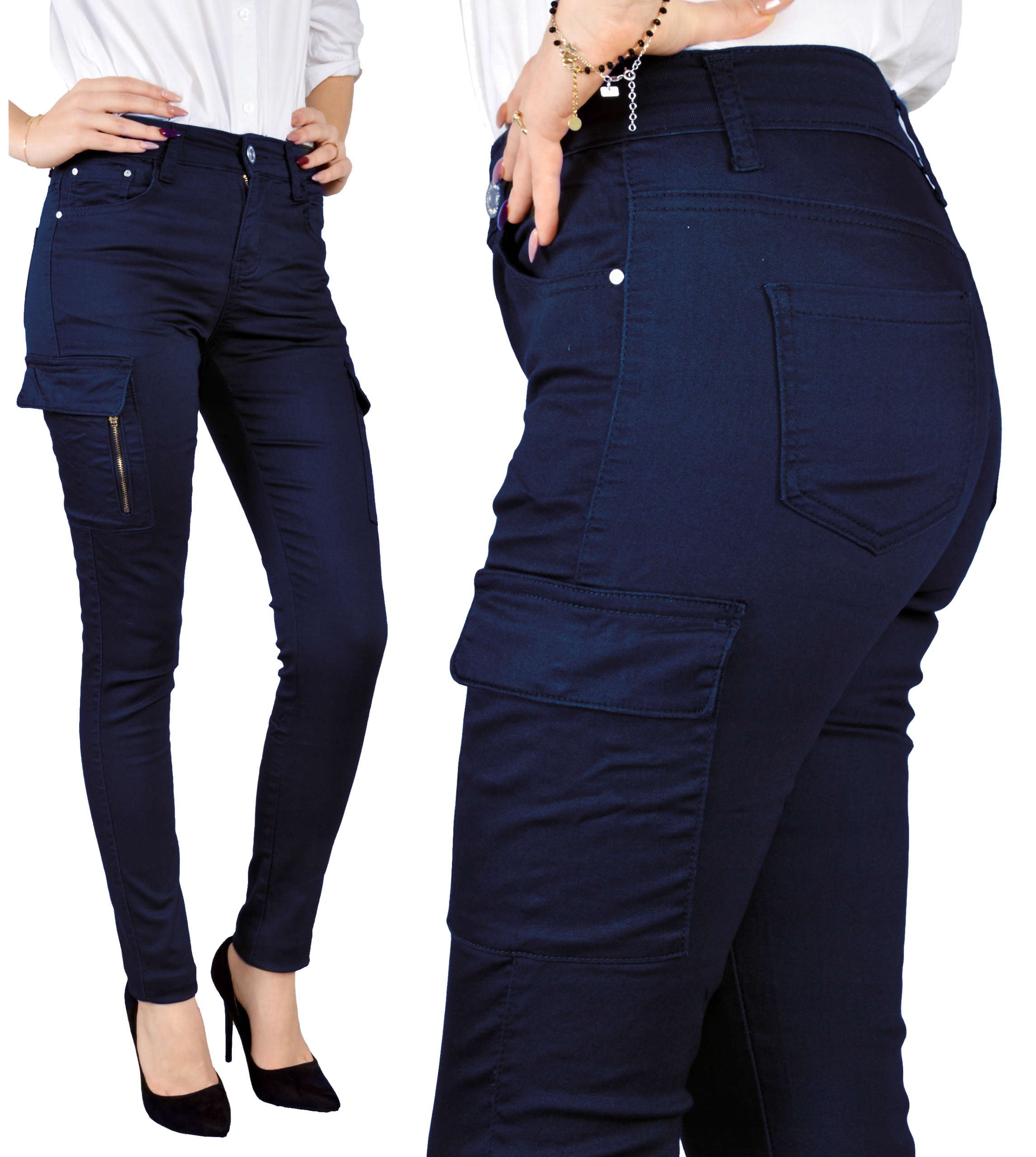 

Jeansy Damskie Spodnie Jeansowe Bojówki Joggery