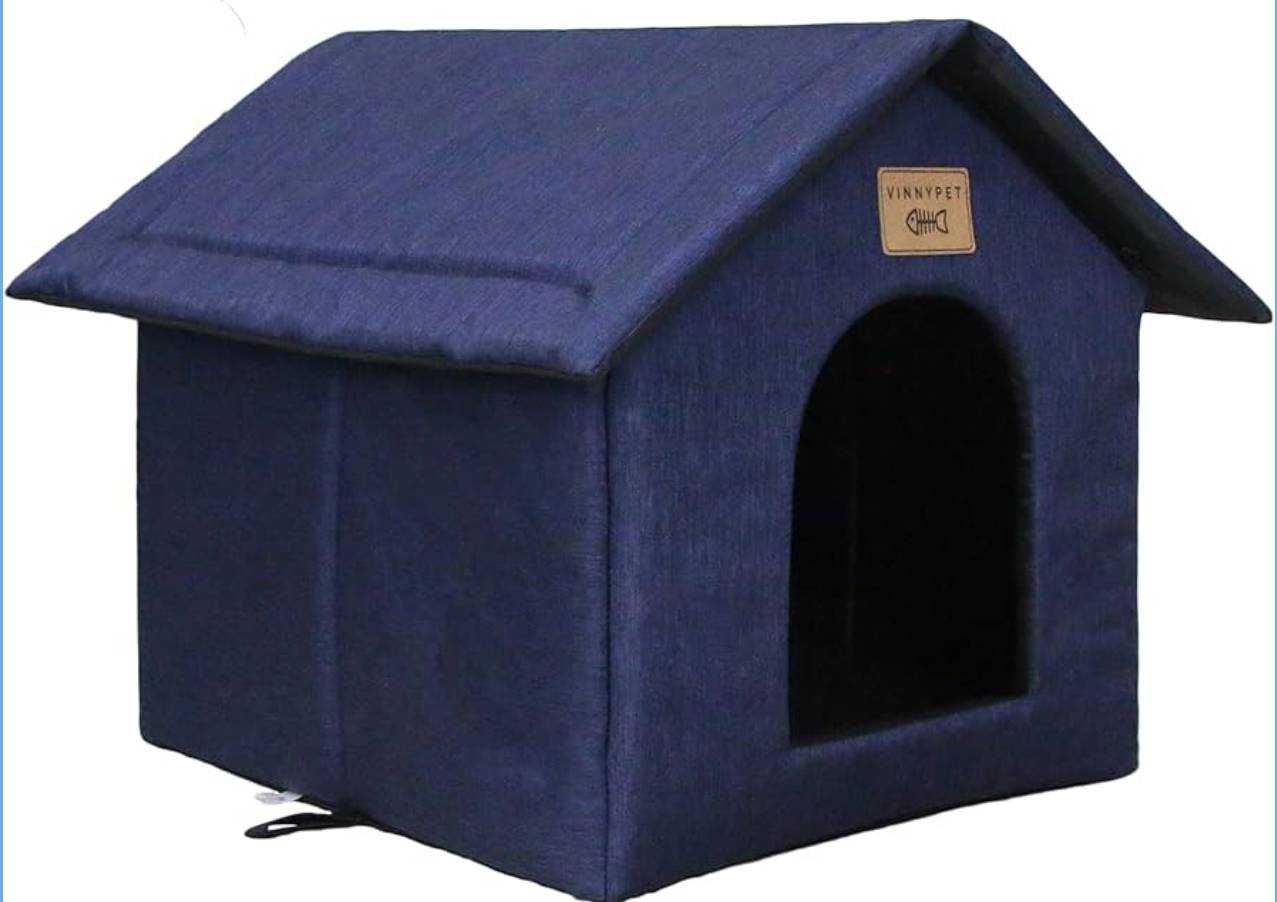 Levně Domeček pro kočky psa vel M 40 x 35 x 40 cm, materiál voděodolný, teplý