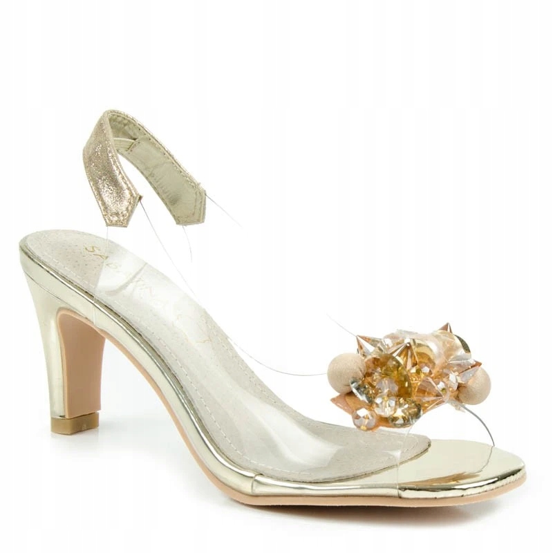 SABATINA 1014-5 SANDAŁY TRANSPARENTNE ZŁOTE 37