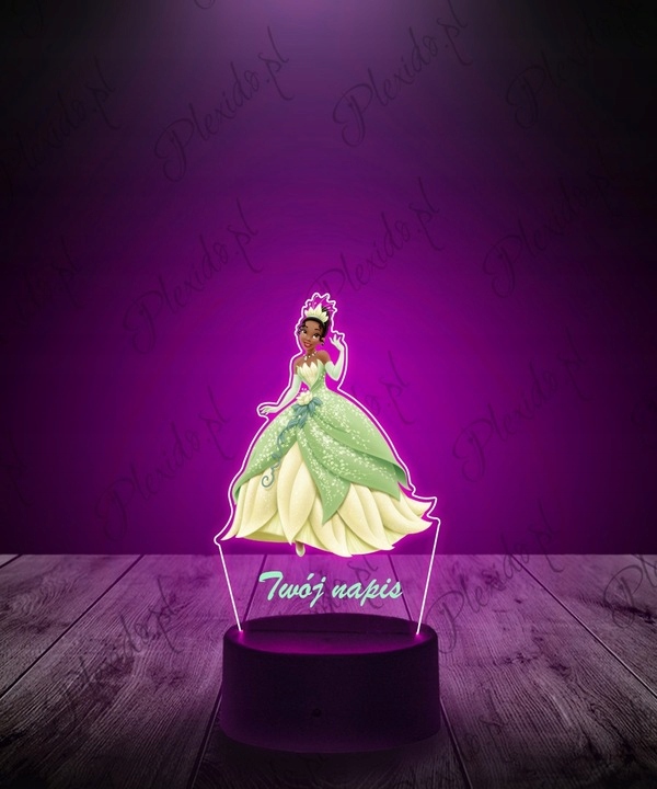 Lampka Na Biurko UV Księżniczka Tiana LED PLEXIDO Zasilanie bateryjne sieciowe