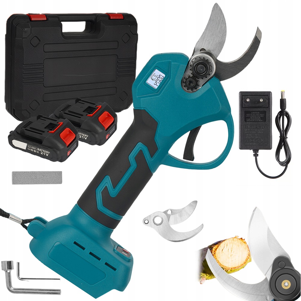 Battery Pruning Shear Electric Garden Shears Set Pro Náramky 2xAKU 200W