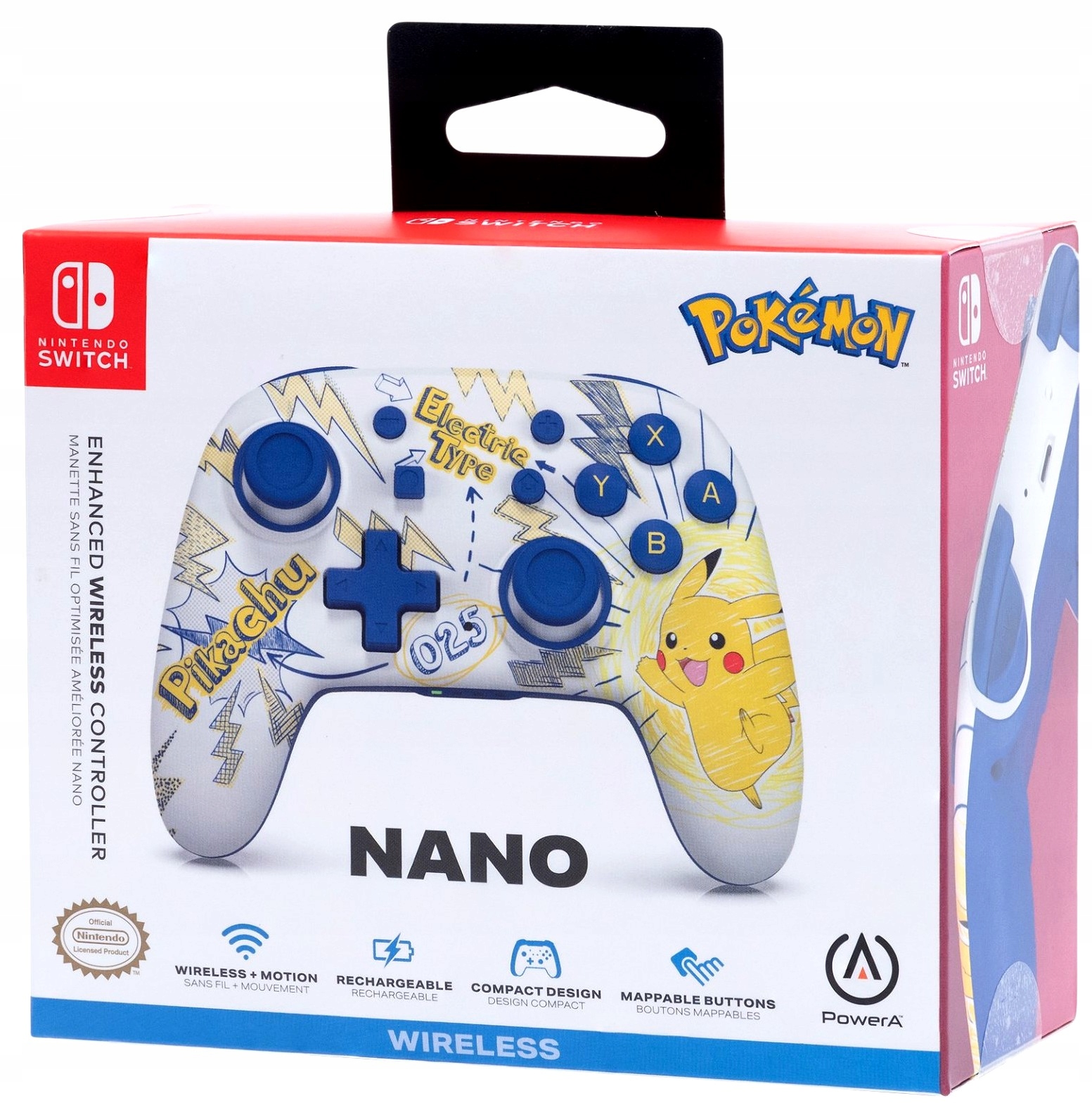 PowerA Switch Pad Nano Vylepšený bezdrátový Pokémon: Pikachu School Days