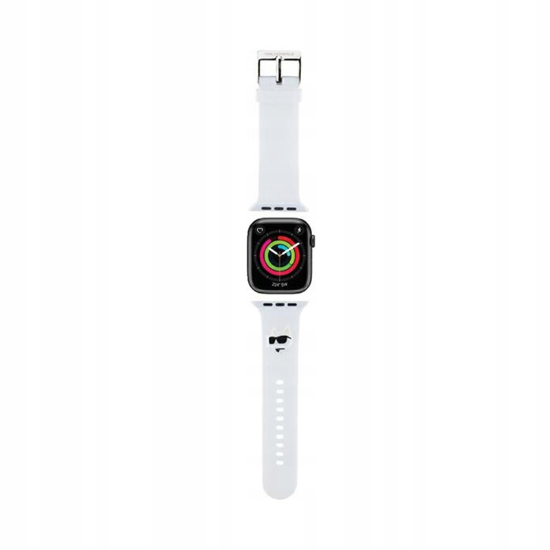 Karl Lagerfeld Pásek Apple Watch 42/44/45/49 mm Choupette 3D (bílý)