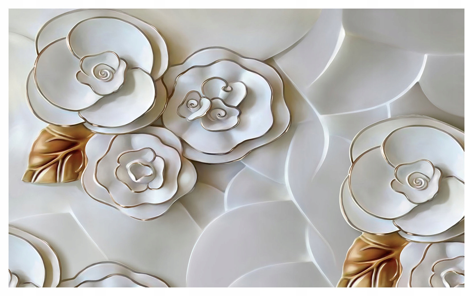 Fototapeta Biele zlaté kvety abstrakcia 312x219 Elegantný dekor lepidlo