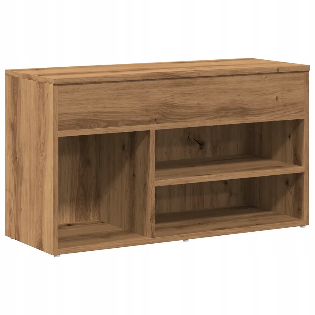 Lavička na boty dub artisan 80 x 30 x 45 cm s policemi a prostorem pro dekor