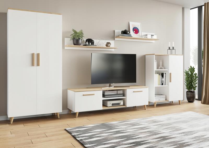 Obývacia Stena Nord škandinávsky štýl artisan-biely Per