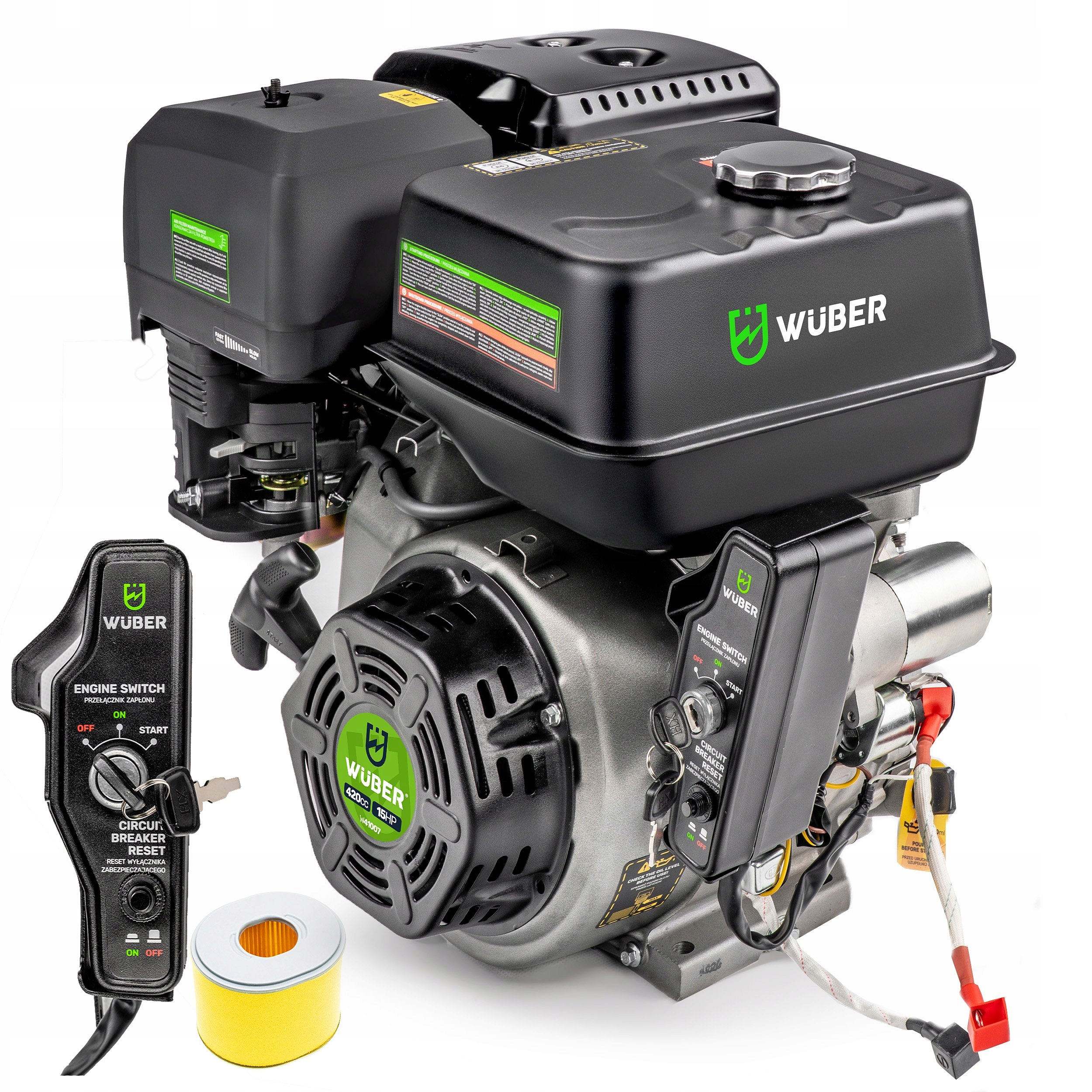 Výkonný Benzínový Spalovací Motor Pro Zahušťovač Ohv 420 cm3 15 Km Hřídel 25,4 mm