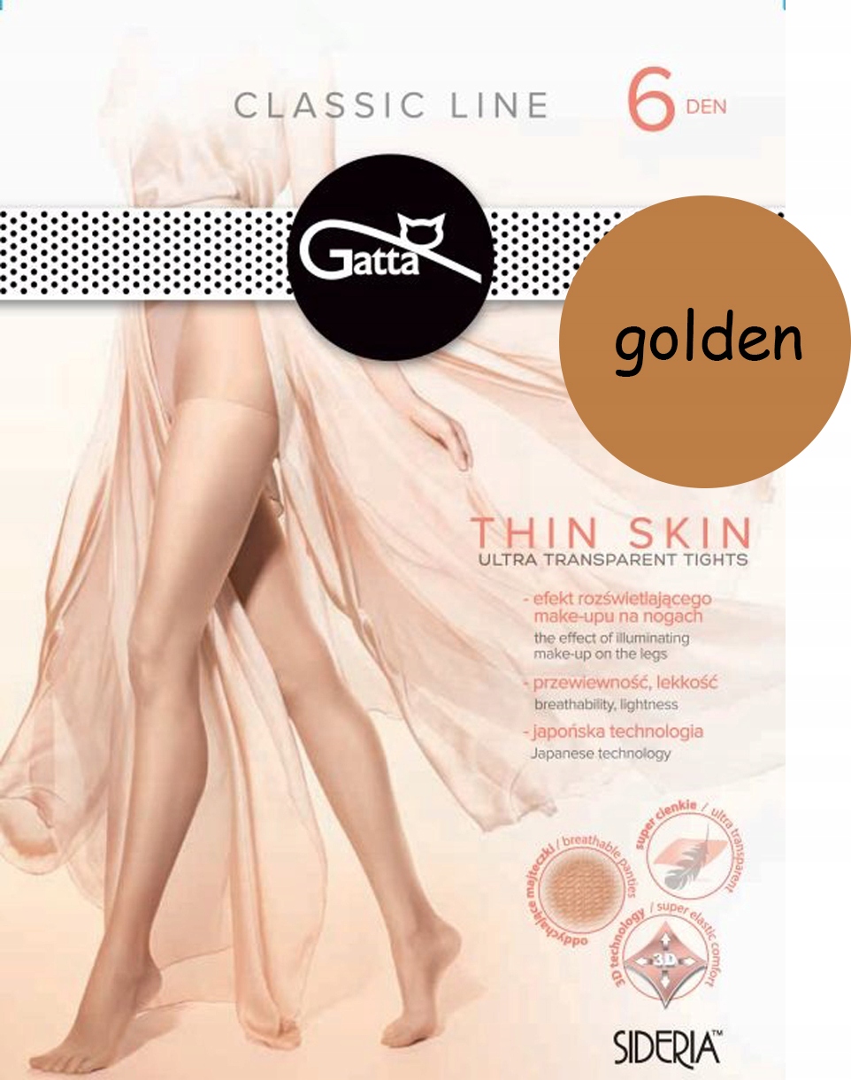 

Gatta rajstopy Thin Skin 6 den golden 4 L