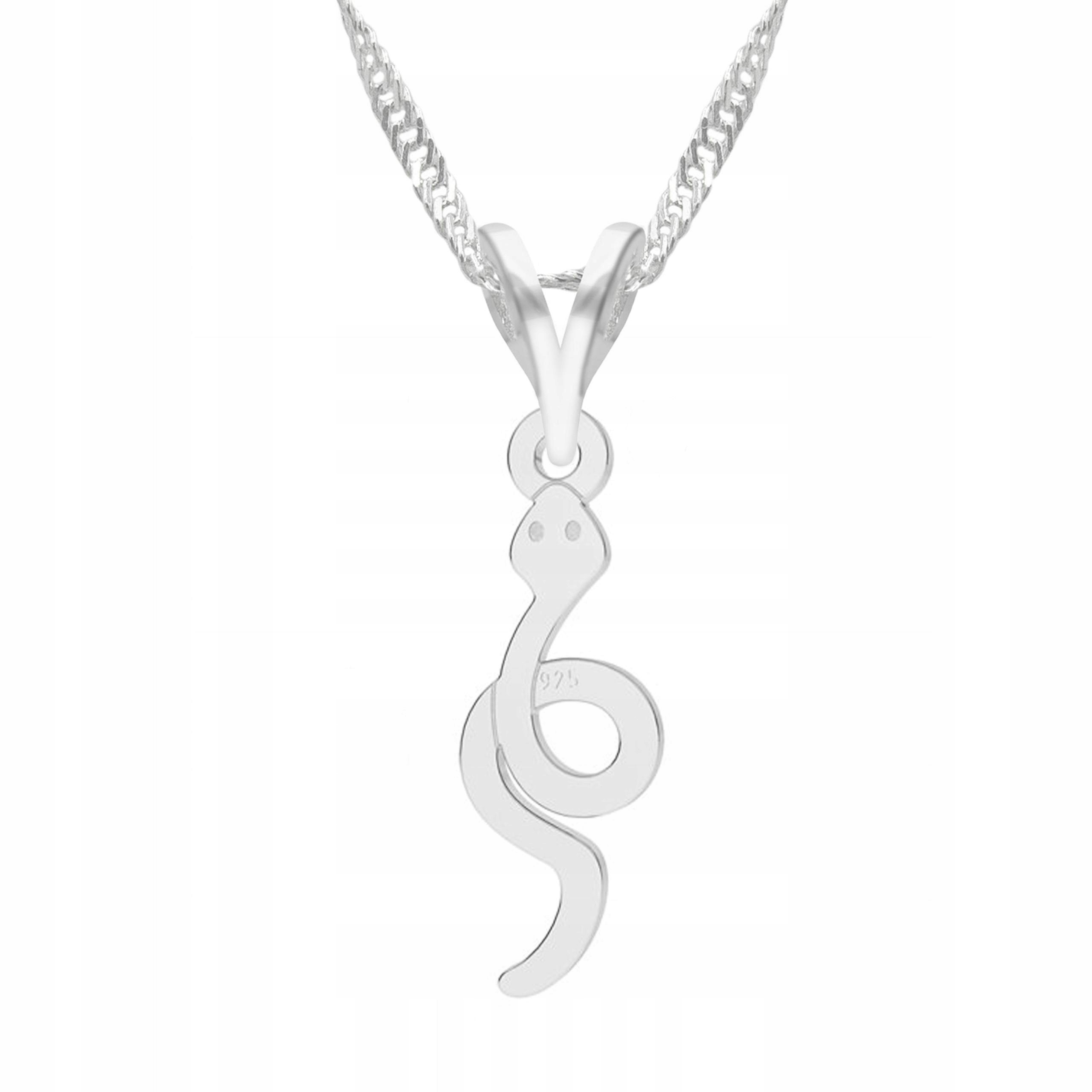 Stříbrný náhrdelník Snake Had plaz s hadem a hadem Zvíře Stříbro 925