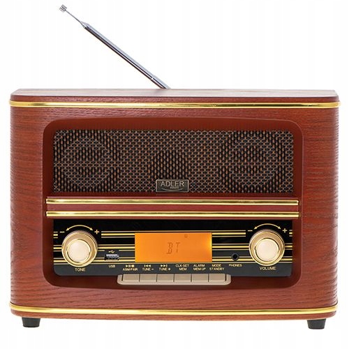 Retro Kuchyňské Rádio Bluetooth Přenosný LCD budík Adler