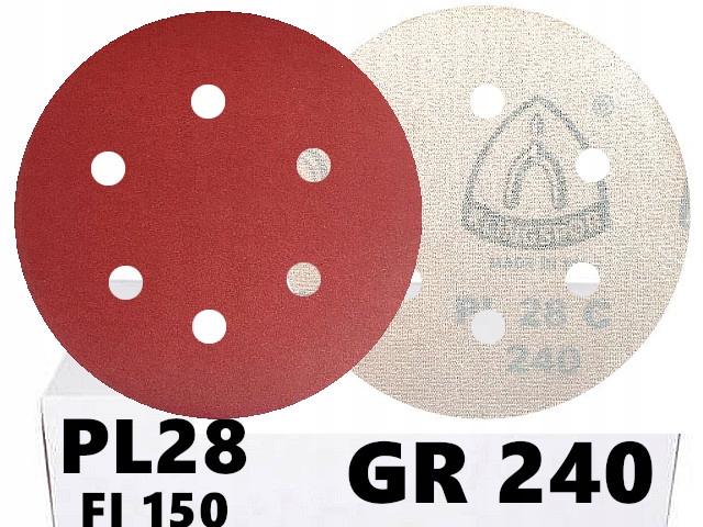 

Papier Krążki Na Rzep fi 150 P240 6 Otworami 50szt