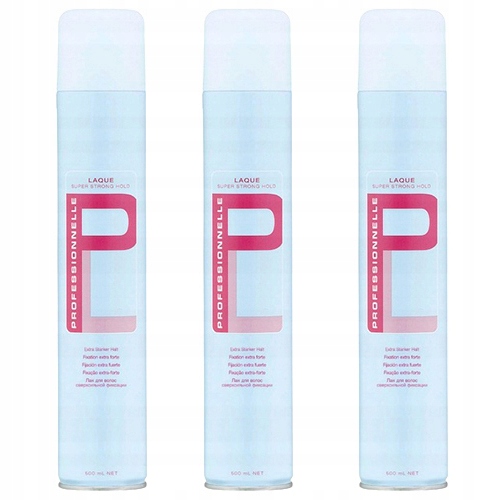 3x Schwarzkopf Professionnelle Laque Lakier Do Włosów Strong Hold 500