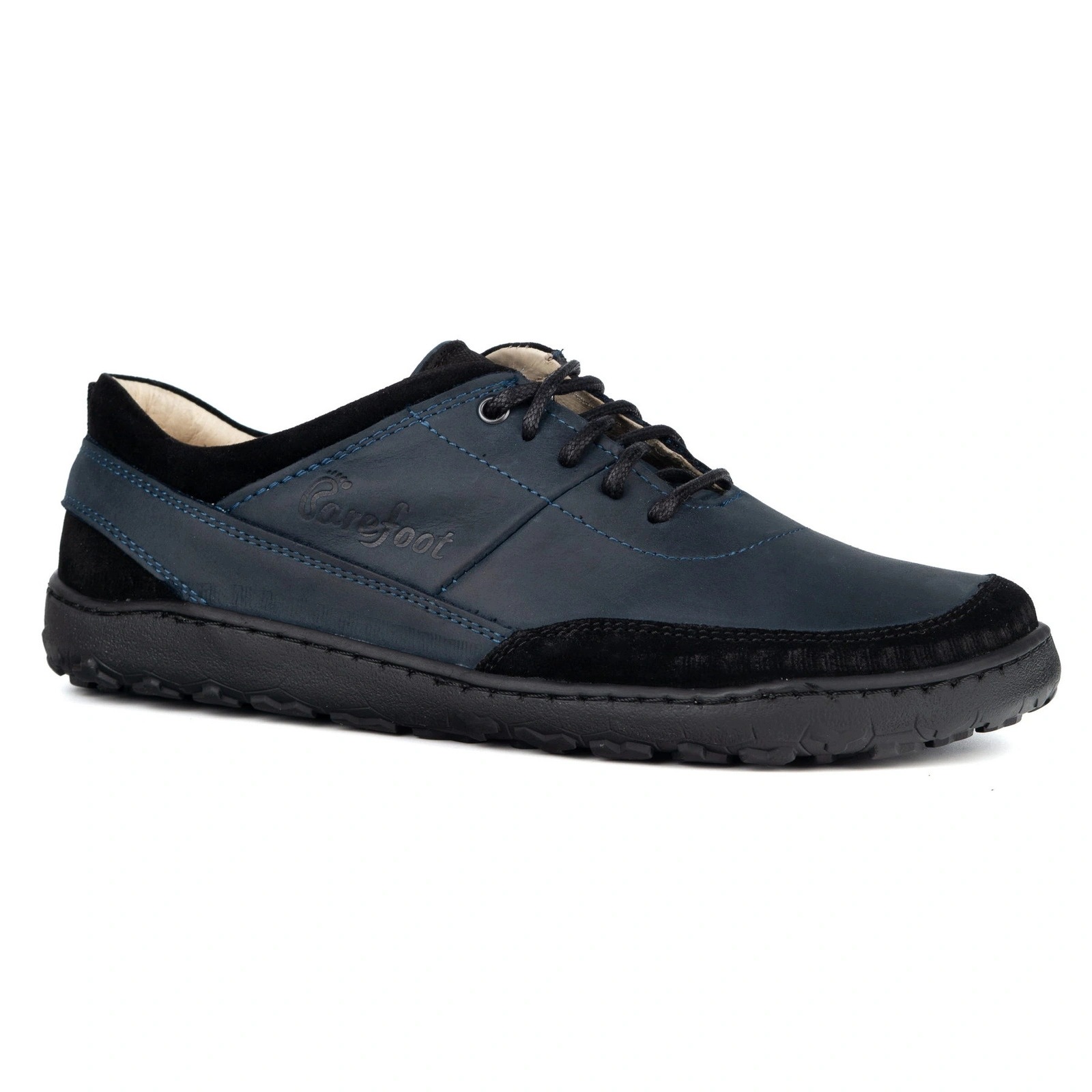 Minimalistické polobotky Mont unisex kožené, zero drop, tmavě modré, velikost 40