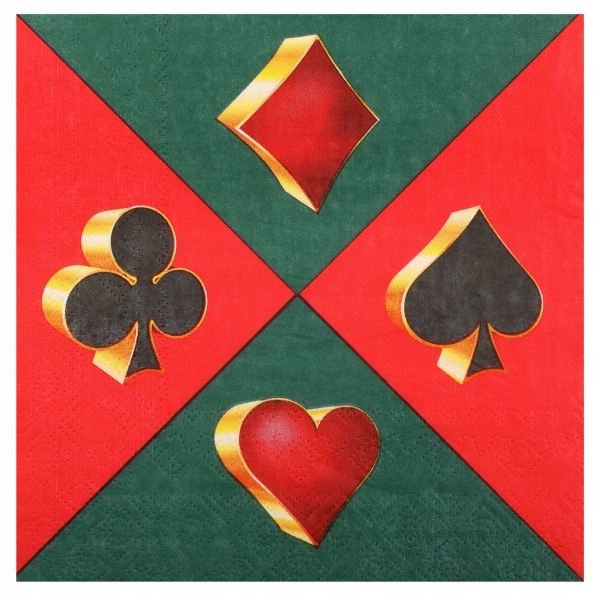 

Serwetki Papierowe Kasyno Serce Karo Party 33X33CM