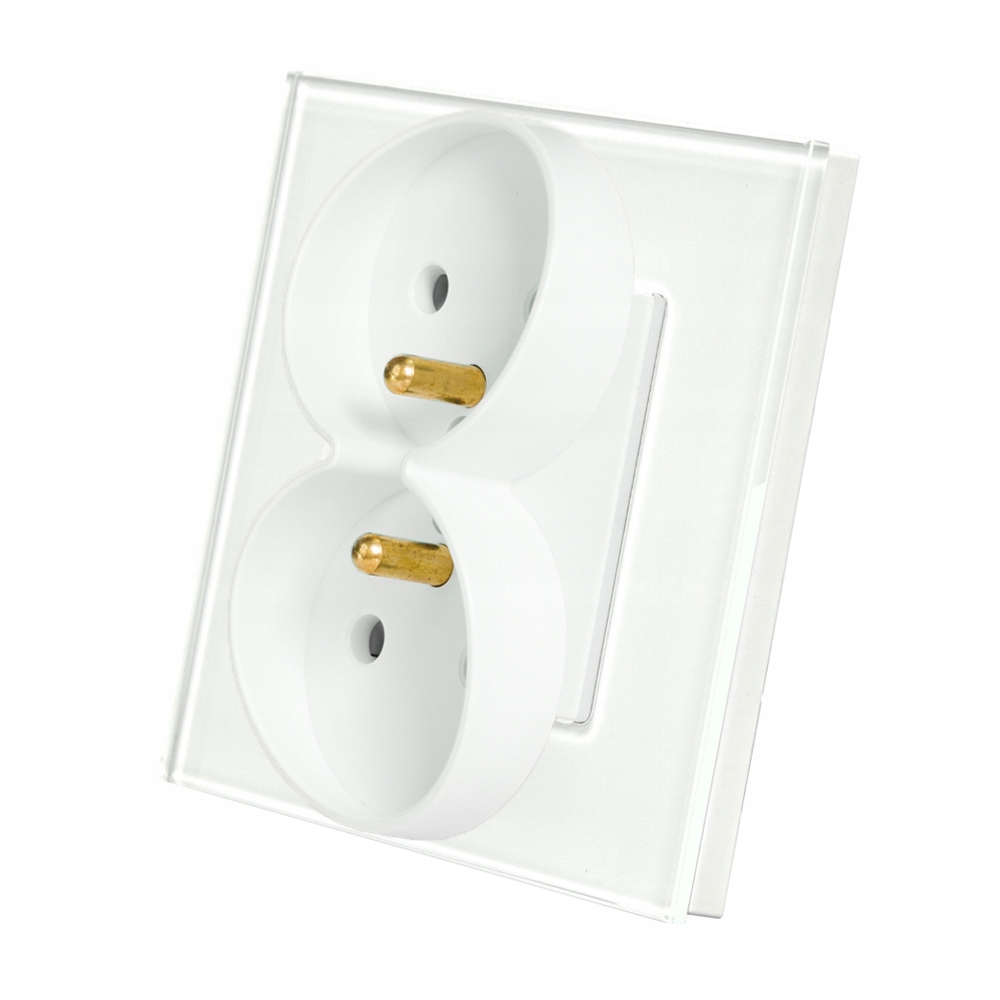 GNIAZDO GNIAZDKO SZKLANE PODWÓJNE Z BOLCEM RAMKA SZKLANA BIAŁA