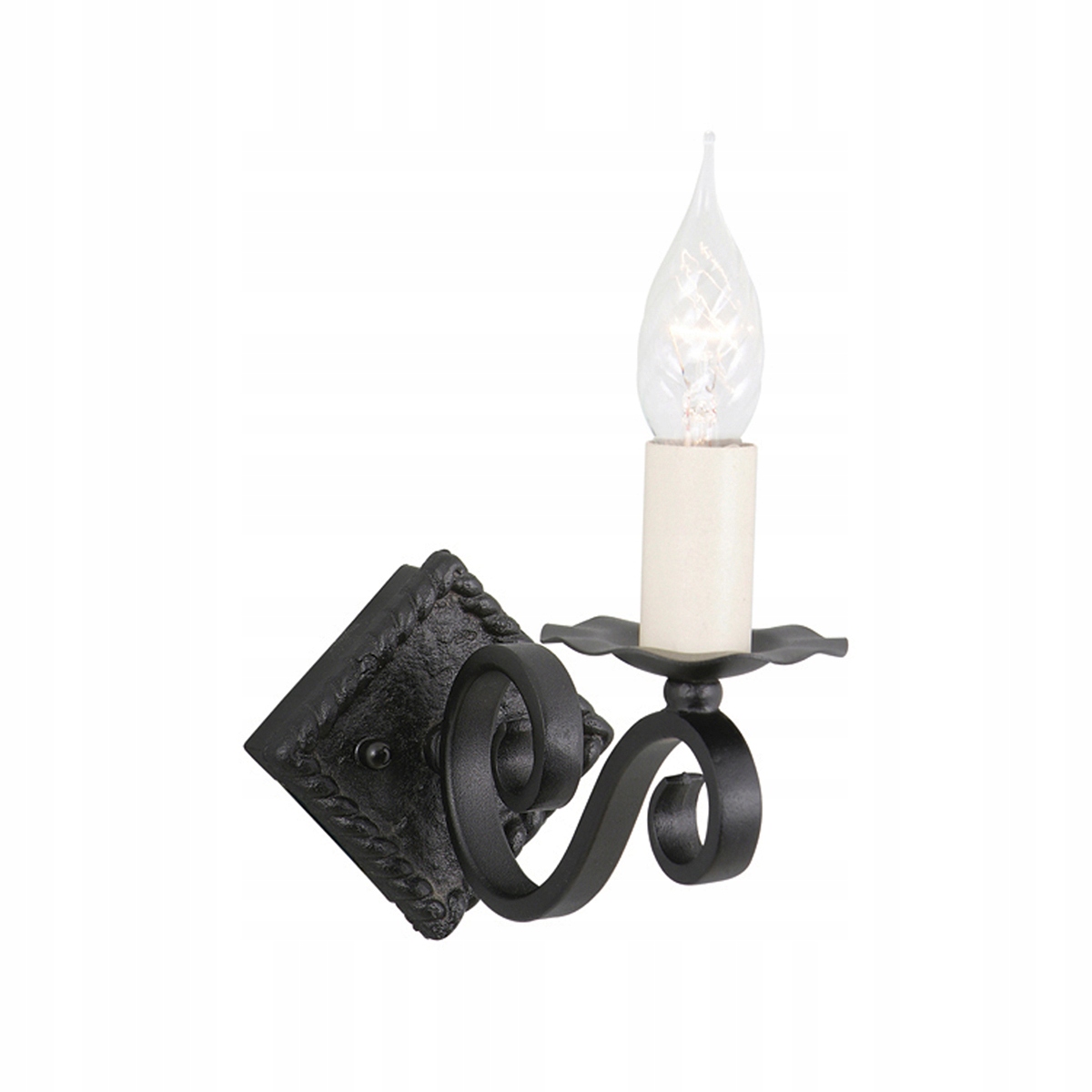 Nástenná svietniková lampa čierna krémová vintage do spálne Elstead