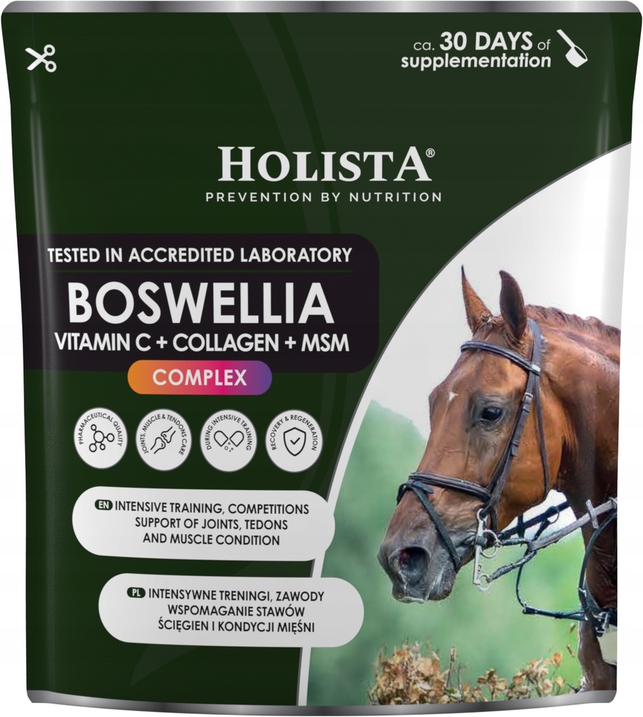 Holista Equine Boswellia Serrata Complex 4w1 dla Koni Kuców Kolagen 500g