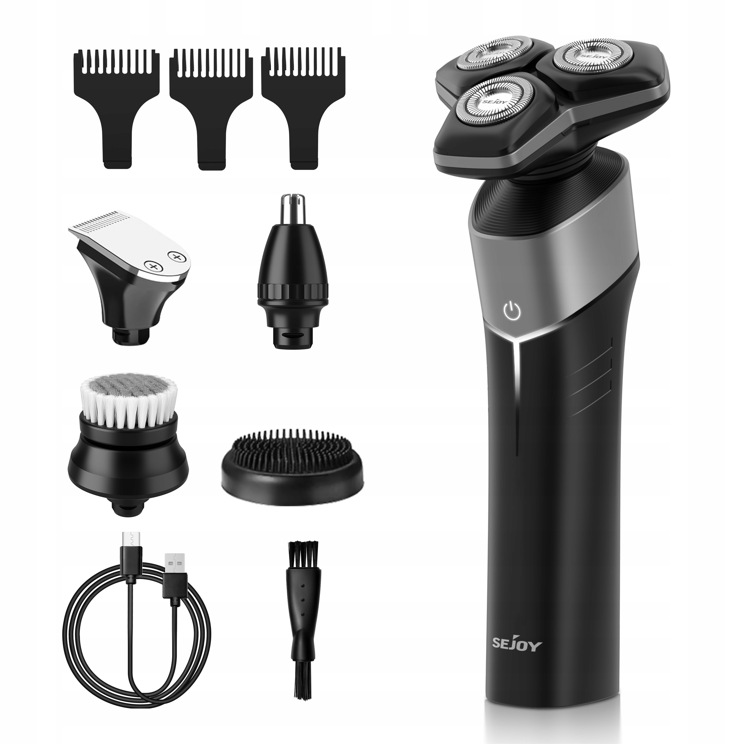 Męska Golarka Elektryczna Akumulatorowa Maszynka 5 W 1 Do Brody Nosa