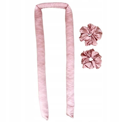 Hedvábný váleček na vlasy 100% Hedvábí 2 gumičky scrunchie váleček na kadeře růží