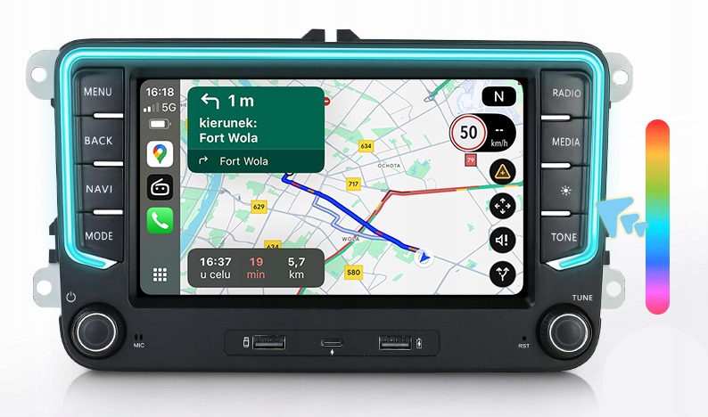 Vw Skoda Seat Radio Nawigacja Android 15 Carplay Dsp Ambient Led 4/64