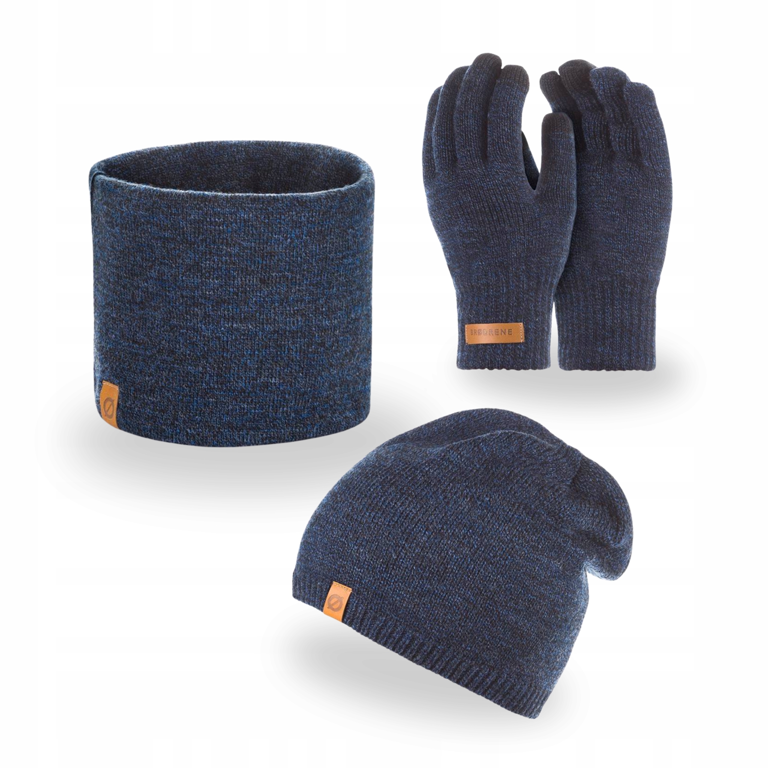 Pánský komplet 3v1 Čepice Šmoulinka Nákrčník Golf Rukavice Brodrene Tmavě modrá